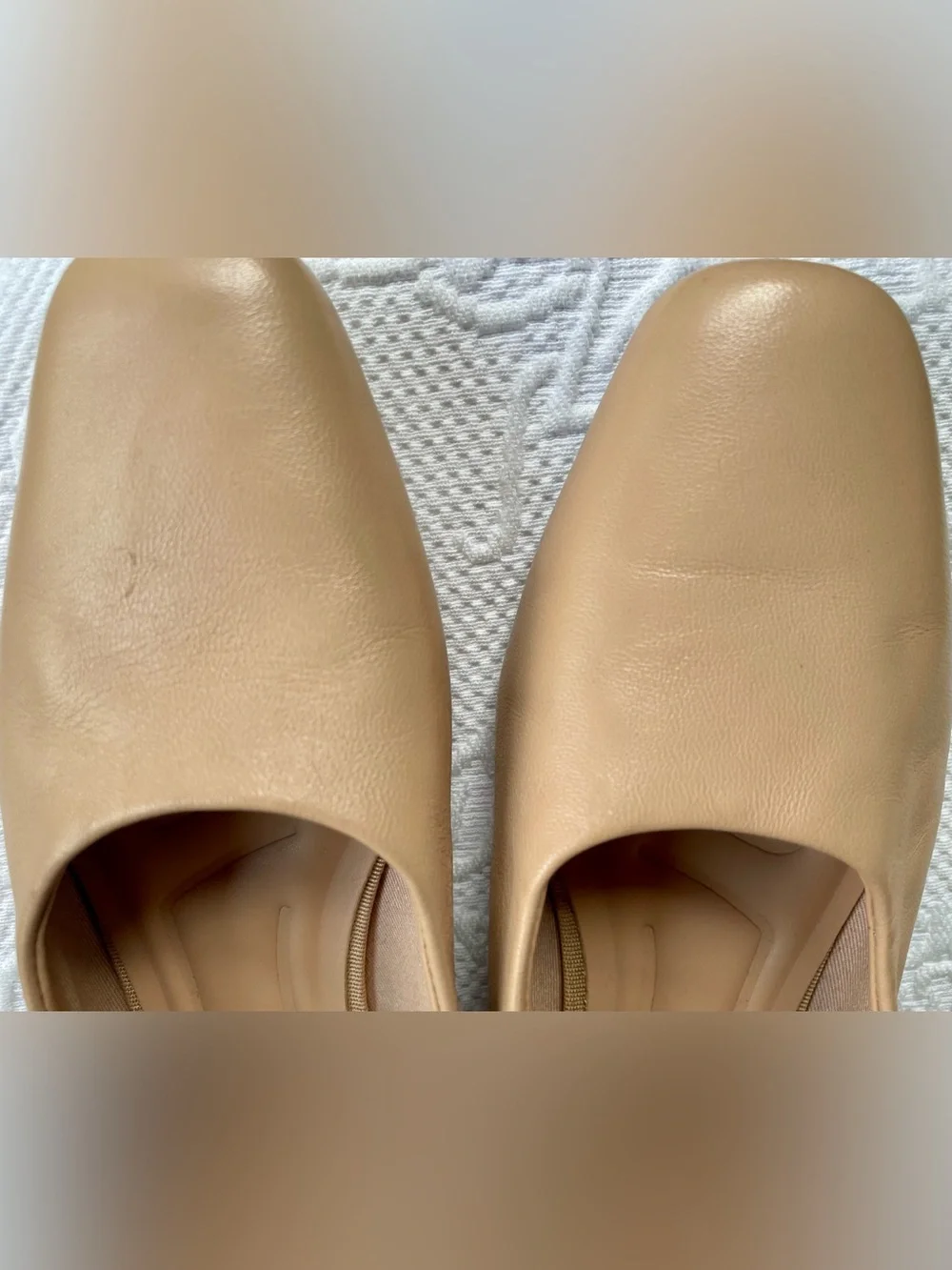 Franco Sarto Women’s Tan Leather Square-Toe Ballet Flats Size 6